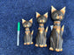 Hand made wooden cats