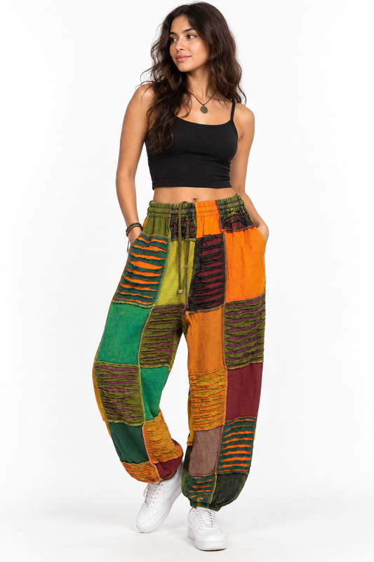 Boho Patchwork Harem Pants 🌿