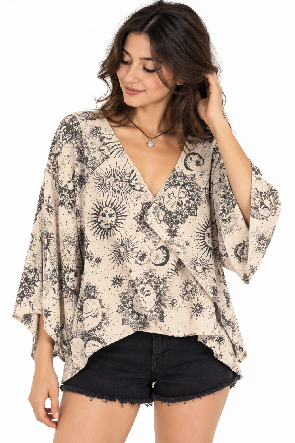 Print Wrap Tops