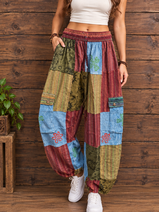 Patchwork Harem Pant