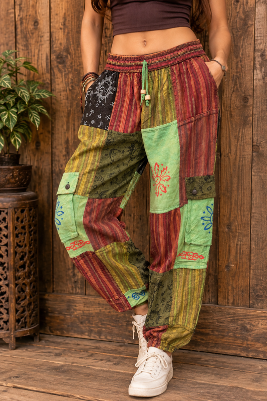 Patchwork Harem Pant