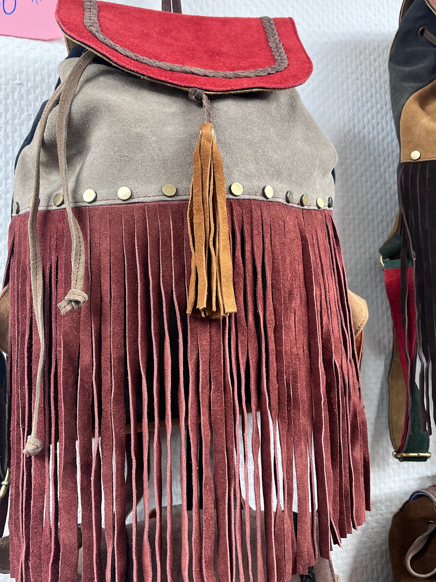 Handmade Leather Fringe Backpack