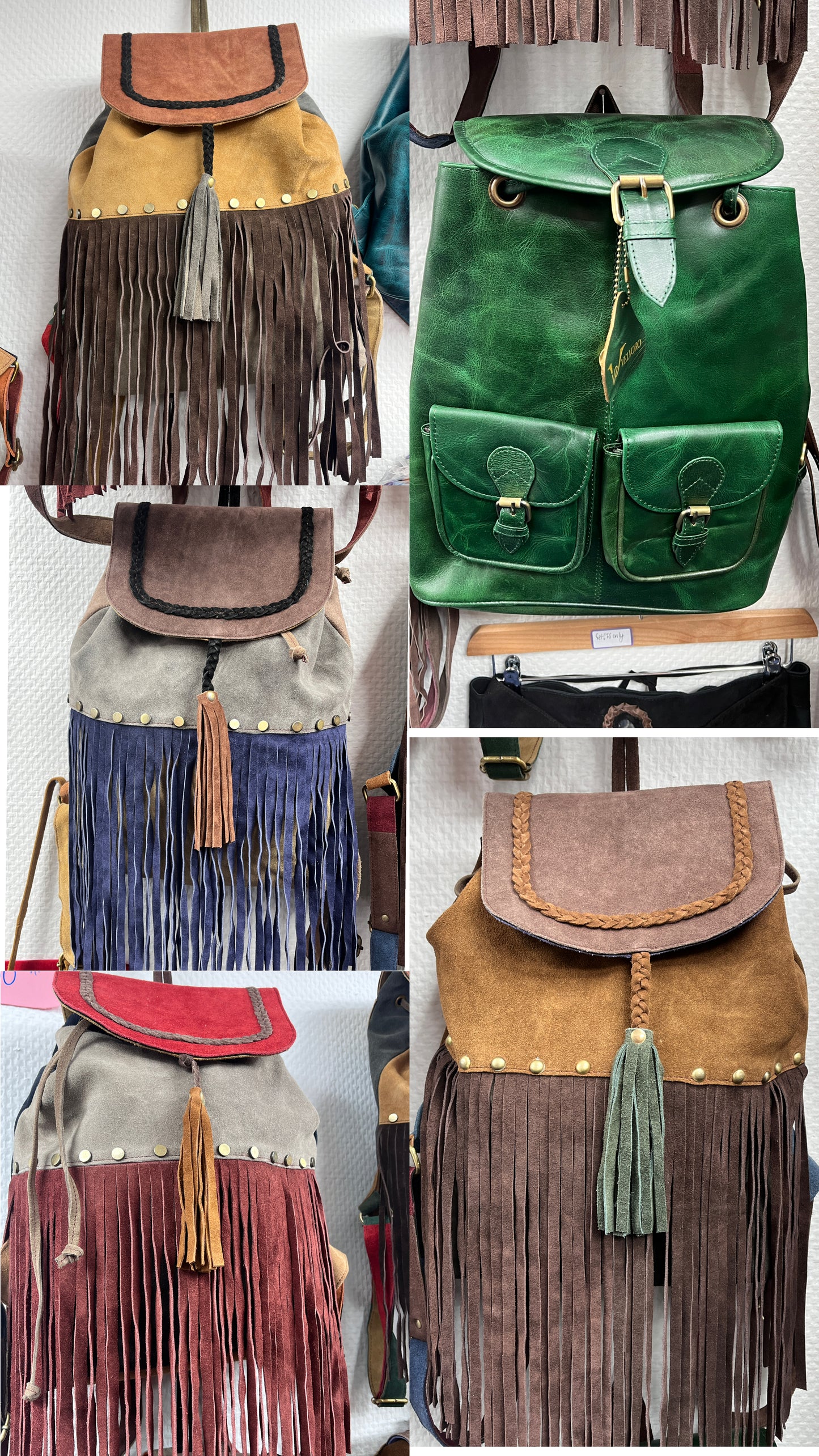 Handmade Leather Fringe Backpack