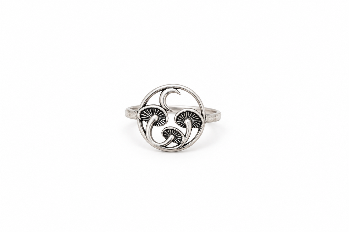 Mushroom and moon ring