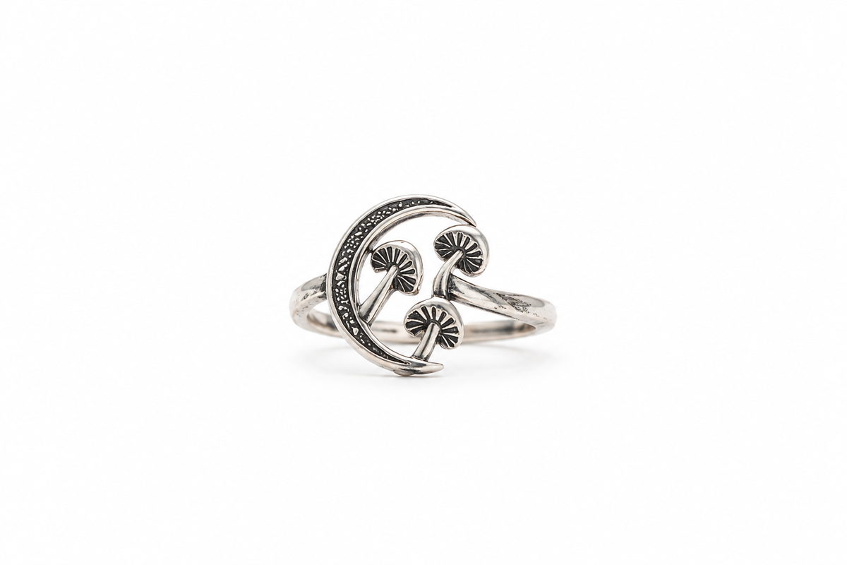 Mushroom and moon ring