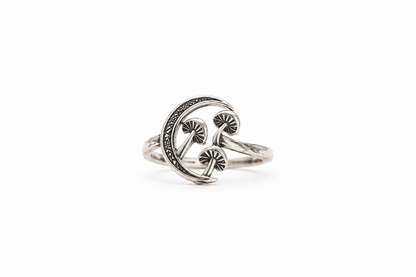 Mushroom and moon ring
