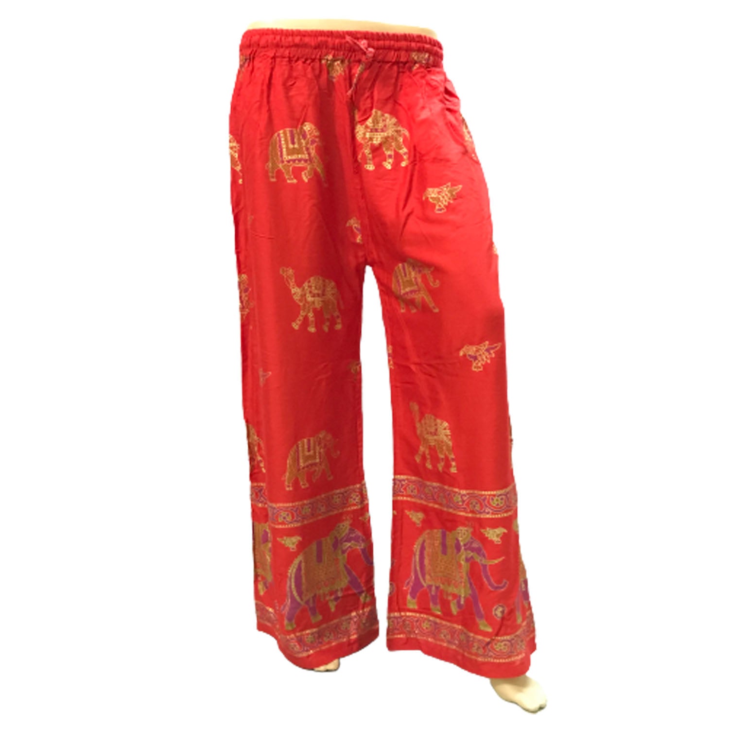 Ganesha Handicrafts Indian Style Elephant Print Loose Trousers, Trousers, Loose Trousers, Print Trousers, Elephant Print Lose Trousers, Indian Style Trousers, Black Trousers