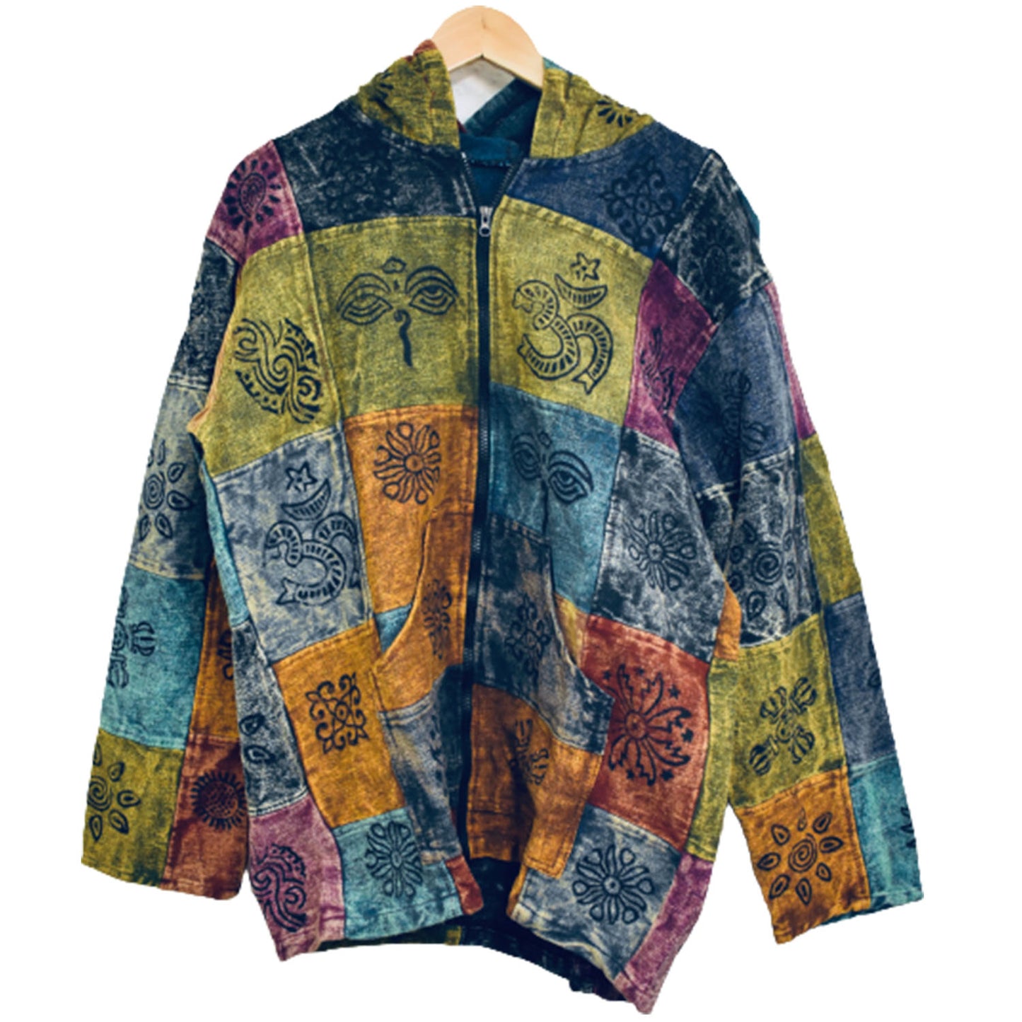 Ganesha Handicrafs Lightweight Patchwork Jacket, Jacket, Patchwork Jacket, Lightweight Jacket, Multicolour Jacket, Printed Jacket, Symbol Design Jacket, Trending Jacket
