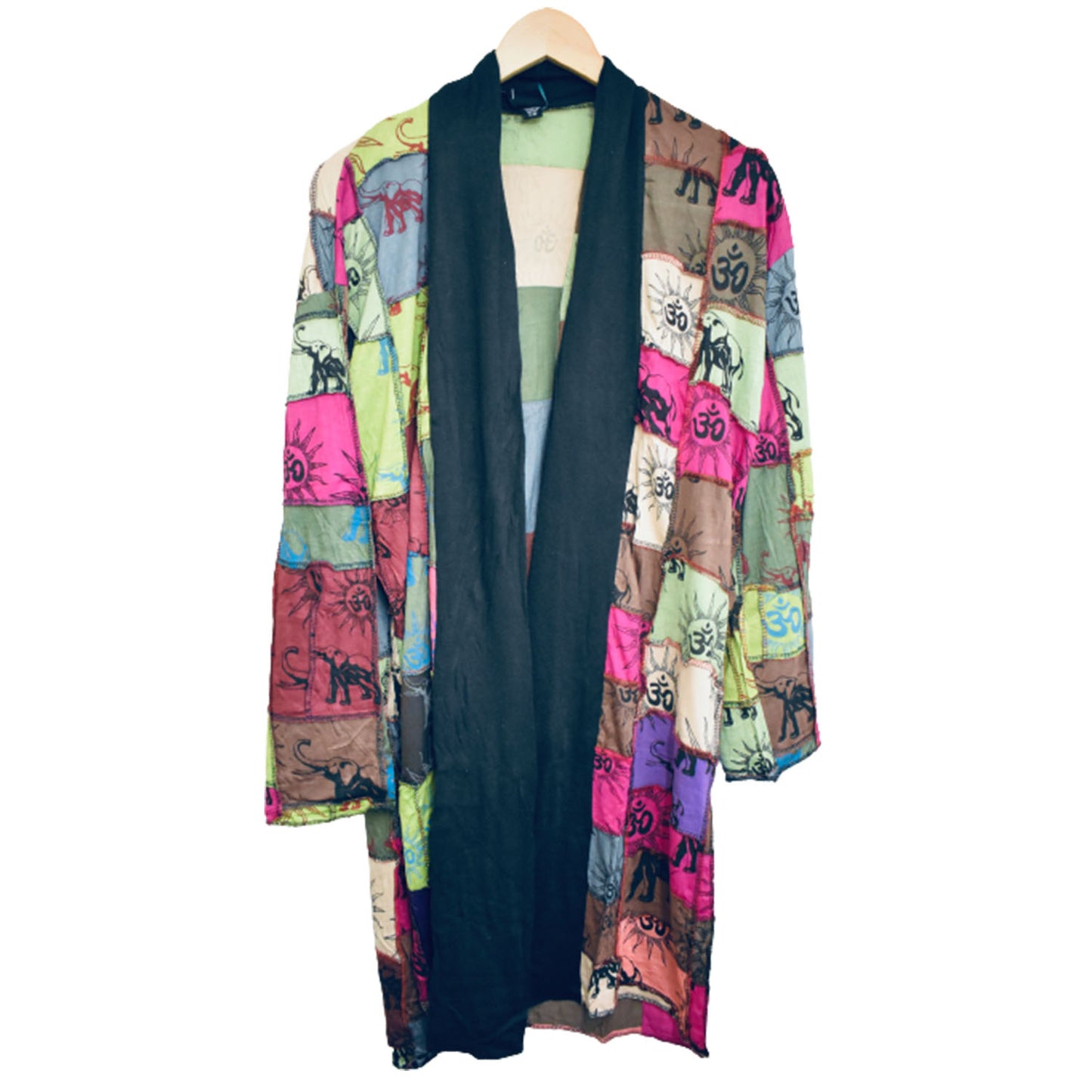 Ganesha Handicrafts Patchwork Cotton Long Kimono, Kimono, Long Kimono, Cotton Kimono, Cotton Long Kimono, Multicolour Kimono, Patchwork Cotton Kimono