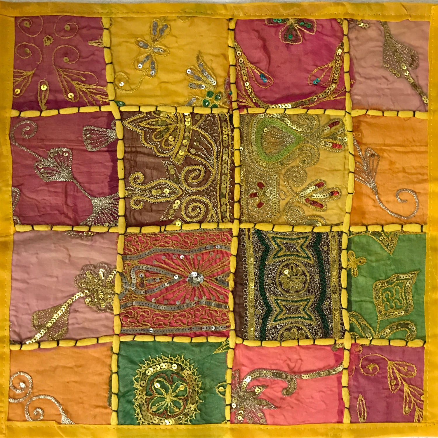 Ganesha Handicrafts Square Shape Indian handcrafted embroidered traditional cushion covers, Cushion Covers, Traditional Cushion Covers, Embroidered Cushion Covers, Indian Handcrafted Cushion Covers, Square Shape Cushion Covers