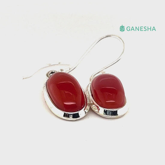 Ganesha Handicrafts, Carnelian Double-Drop Earrings - Sterling Silver (925), Drop Earrings - Sterling Silver (925), Sterling Silver (925), Women's for Fashion Earring. Trending Carnelian Double Sterling Silver .