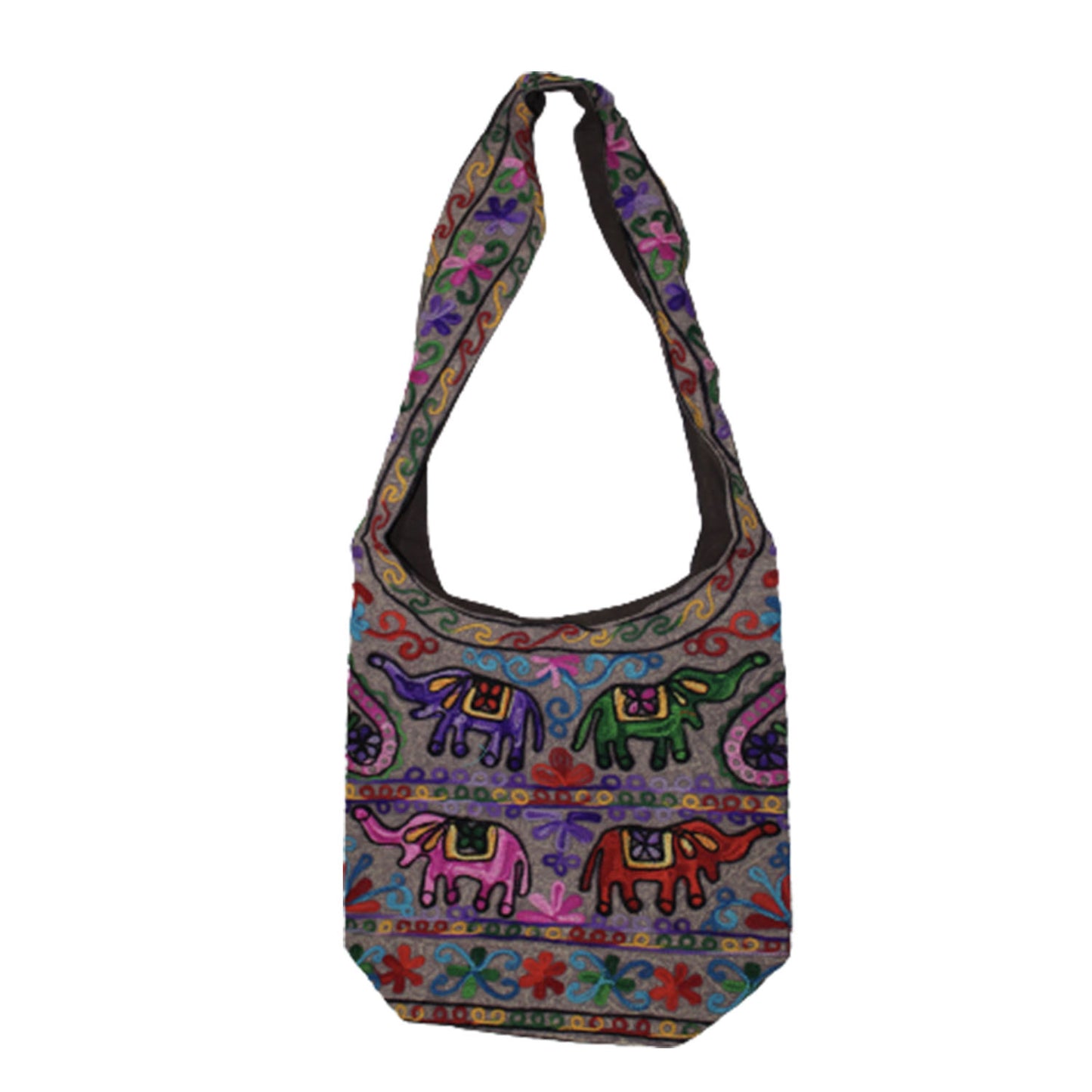 Ganesha Handicrafts, Embroidered Cotton Silk Sling Bag, Beautiful Animal Print Embroidered Cotton & Silk Sling Bag, Womens Beautiful Animal Print Embroidered Cotton & Silk Sling Bag, Womens-Fashion Bags, Silk Sling Bag.