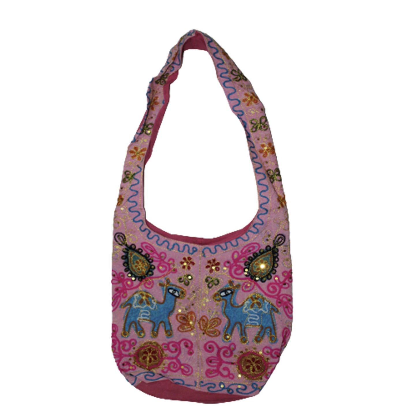 Ganesha Handicrafts, Embroidered Cotton Silk Sling Bag, Beautiful Animal Print Embroidered Cotton & Silk Sling Bag, Womens Beautiful Animal Print Embroidered Cotton & Silk Sling Bag, Womens-Fashion Bags, Silk Sling Bag.
