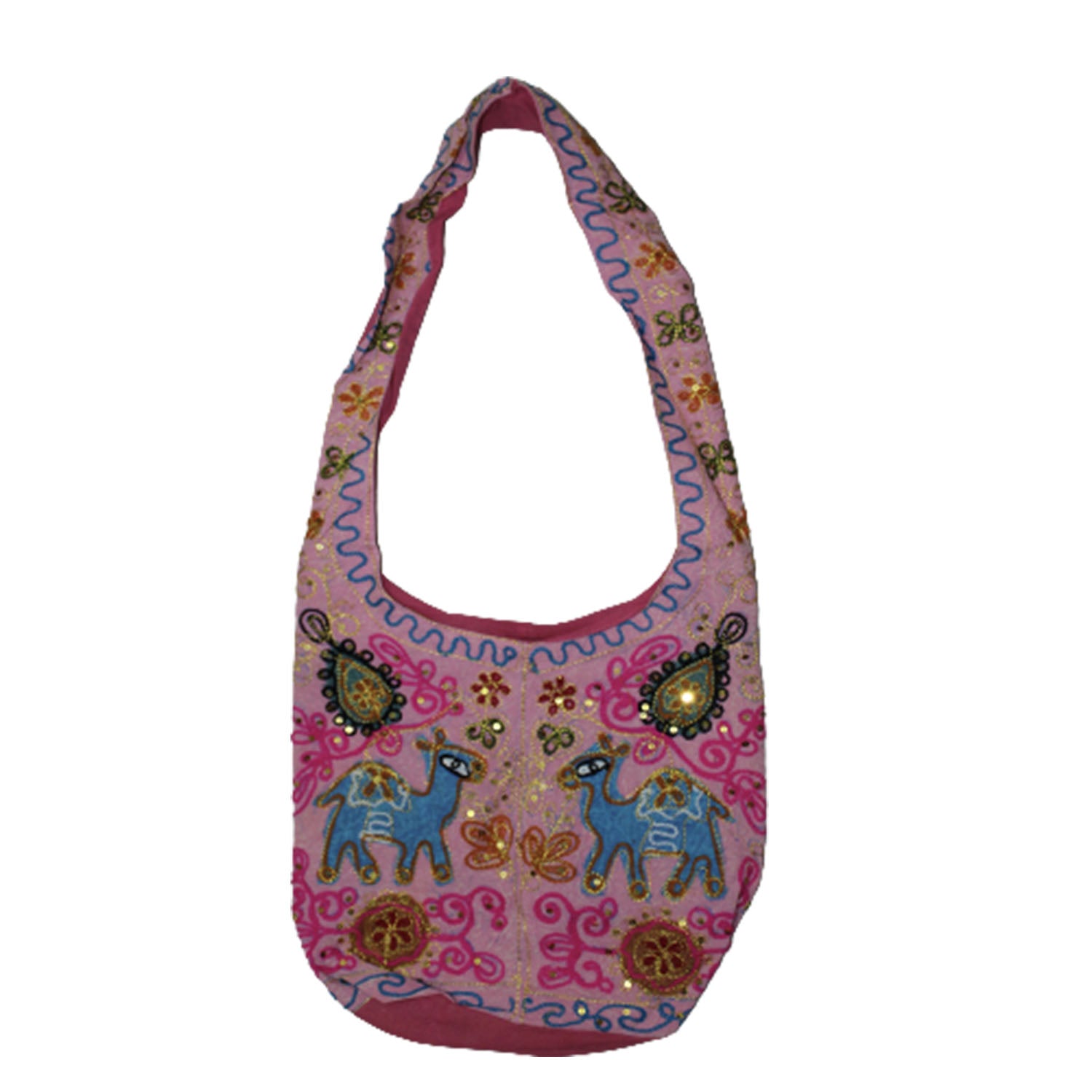 Ganesha Handicrafts, Embroidered Cotton Silk Sling Bag, Beautiful Animal Print Embroidered Cotton & Silk Sling Bag, Womens Beautiful Animal Print Embroidered Cotton & Silk Sling Bag, Womens-Fashion Bags, Silk Sling Bag.