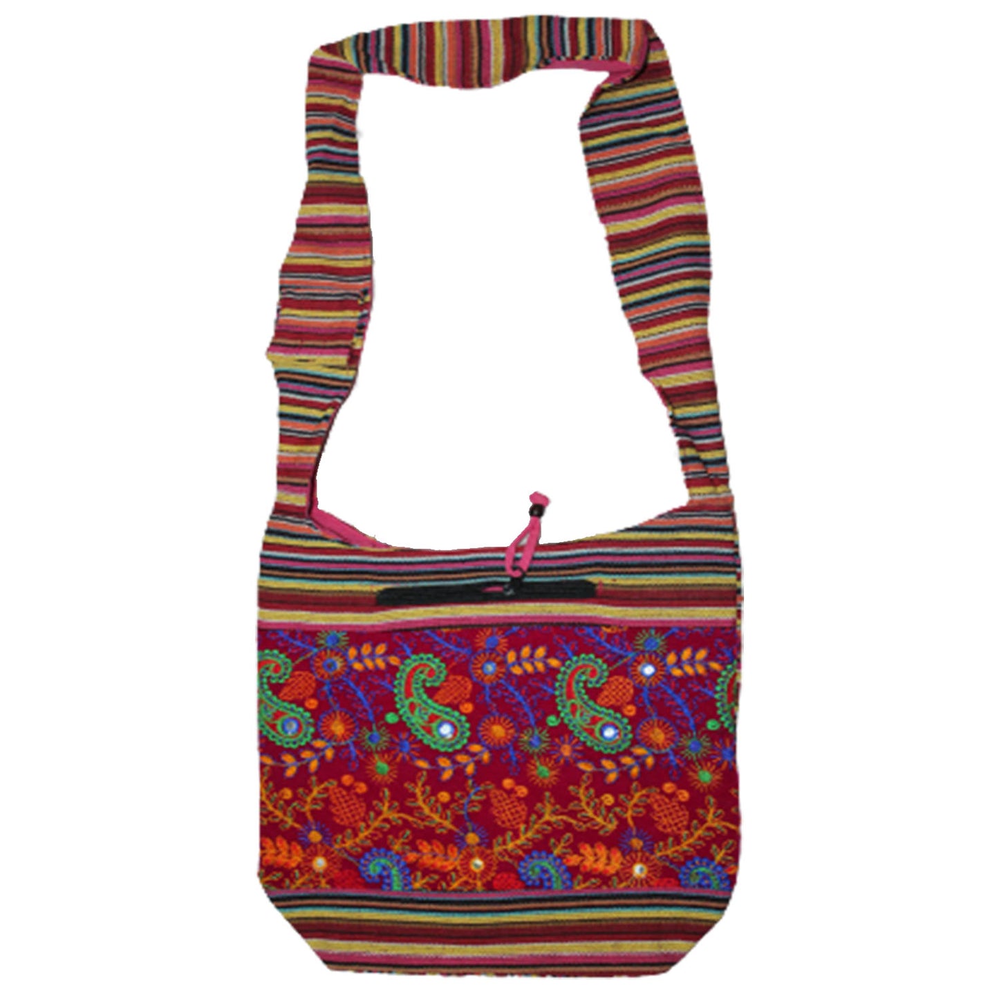 Ganesha Handicrafts Beautiful Embroidered Canvas Sling Bag, Bag, Embroidered Bag, Fancy Bag, Canvas Bag, Sling Bag, Embroidered Canvas Sling Ba, Multicolour Bag