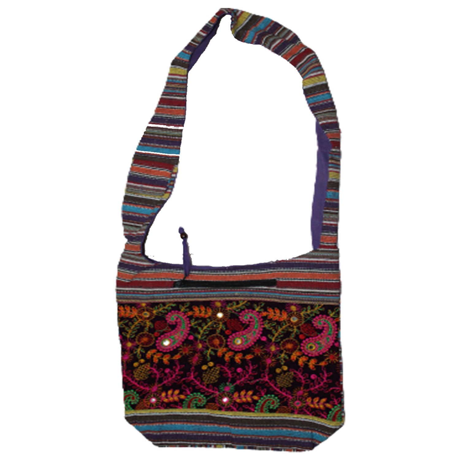 Ganesha Handicrafts Beautiful Embroidered Canvas Sling Bag, Bag, Embroidered Bag, Fancy Bag, Canvas Bag, Sling Bag, Embroidered Canvas Sling Ba, Multicolour Bag