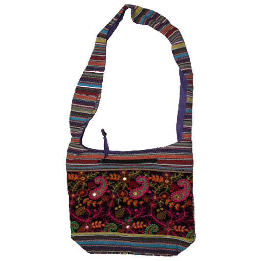Ganesha Handicrafts Beautiful Embroidered Canvas Sling Bag, Bag, Embroidered Bag, Fancy Bag, Canvas Bag, Sling Bag, Embroidered Canvas Sling Ba, Multicolour Bag