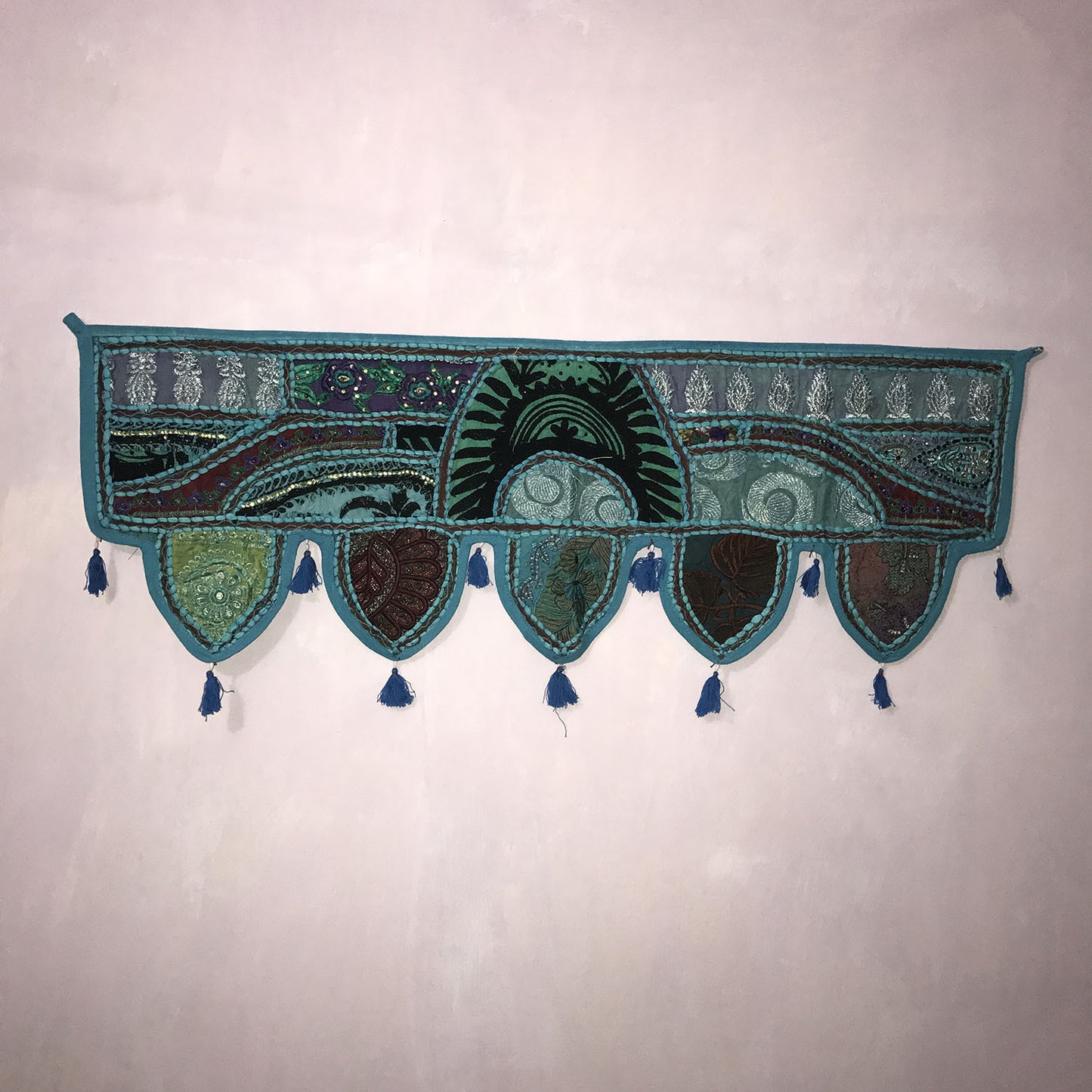 Ganesha Handicrafts, Beautiful Indian Style Door Hanging, Door Hanging, Indian Style Door  Hanging, Traditional Door Hanging.  Green Colour Door Hanging.