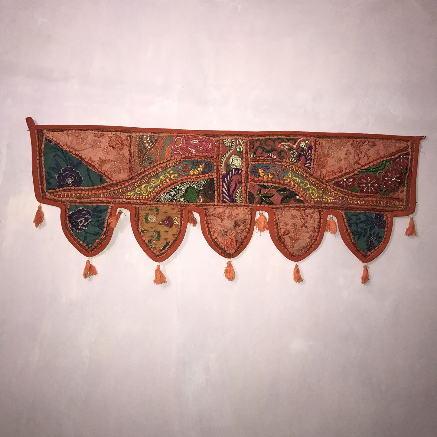 Ganesha Handicrafts, Beautiful Indian Style Door Hanging, Door Hanging, Indian Style Door  Hanging, Traditional Door Hanging.  Orange Colour Door Hanging.