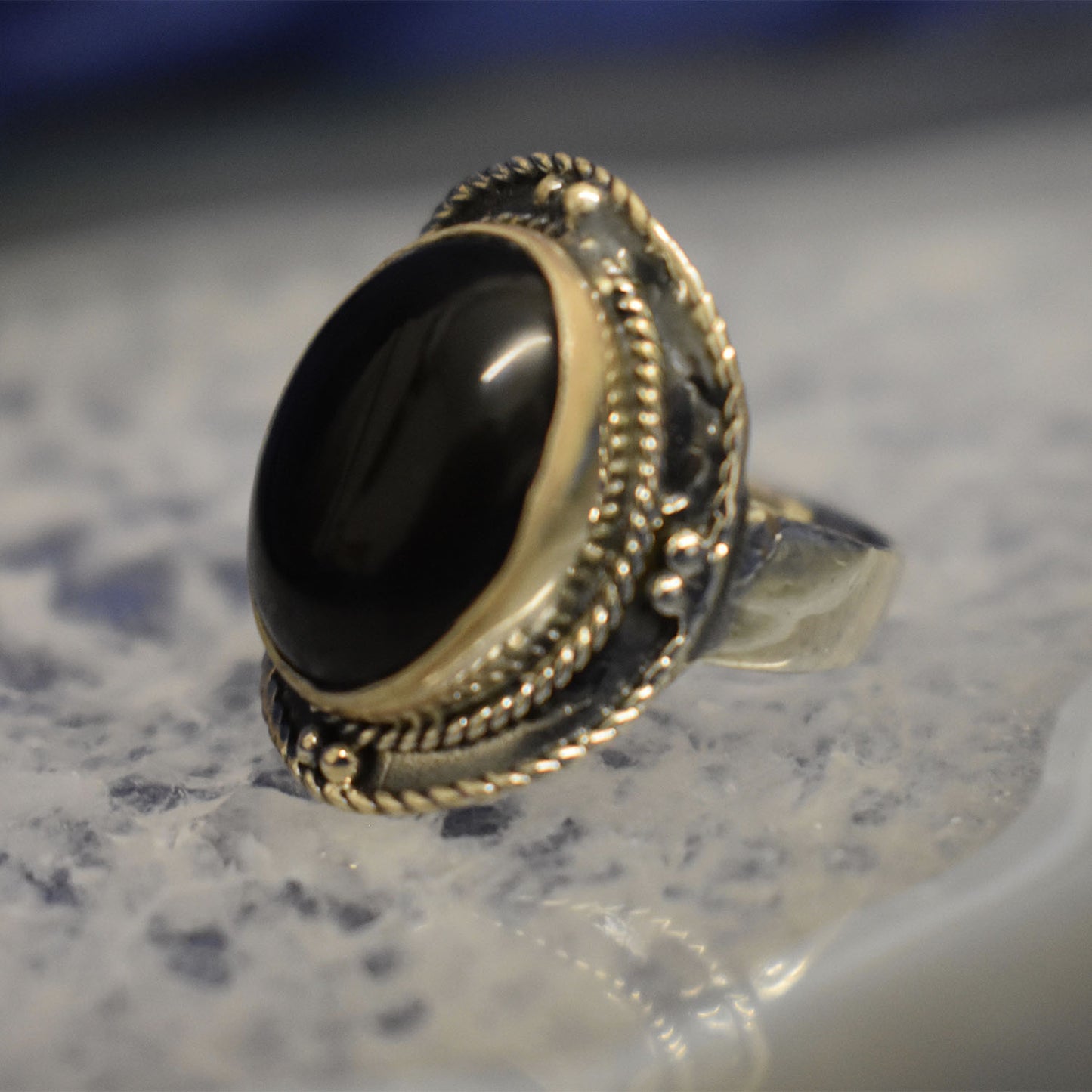 Ganesha Handicrafts, Black Onyx Thick Setting, Womens Fashion Black Onyx Thick Setting, New trending Onyx Thick Setting, 