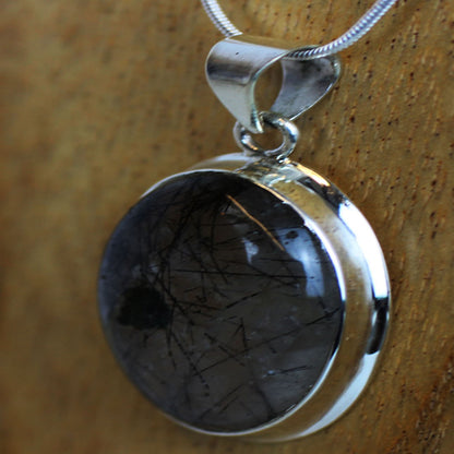 Ganesha Handicrafts, Black Tourmaline 925 Sterling Silver Pendant, Black Tourmaline, 925 Sterling Silver Pendant, Womens Fashion 925 Sterling Silver Pendant, New trending Silver Pendant, Traditional Tourmaline 925 Sterling Silver Pendant.
