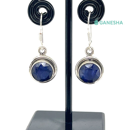 Ganesha Handicrafts, Blue Sapphire-925 Sterling Silver Jewellery Gift set with Chain, Blue Sapphire-925 Sterling Silver Jewellery Gift set with Chain, Women's Fashion Sterling Silver Jewellery . Round Design Blue Sapphire- 925 Sterling Silver Jewellery.