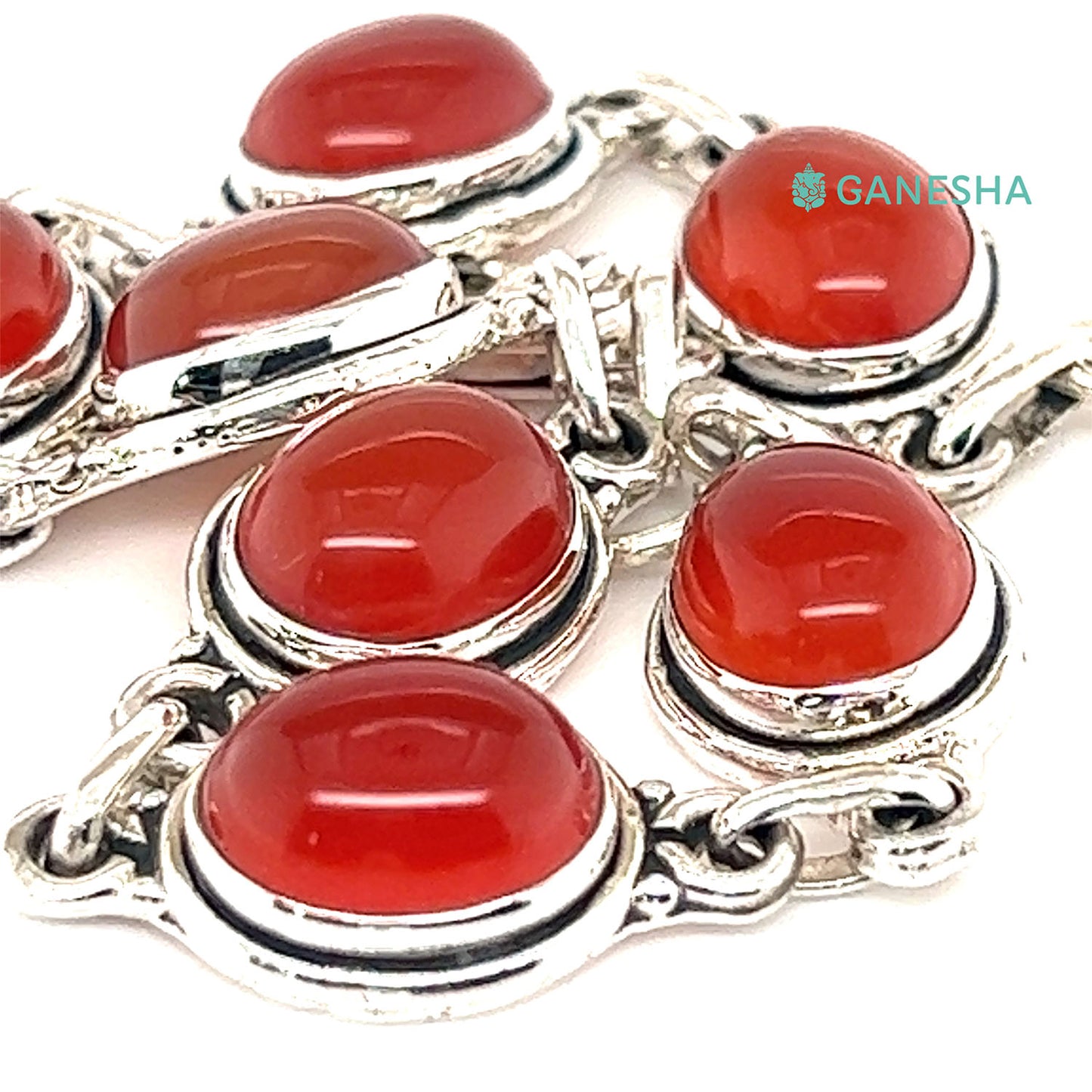 Ganesha Handicrafts Carnelian Bracelet (925) Sterling Silver, Silver Bracelet, Sterling Silver, Carnelian Bracelet(925), carnelian Silver 