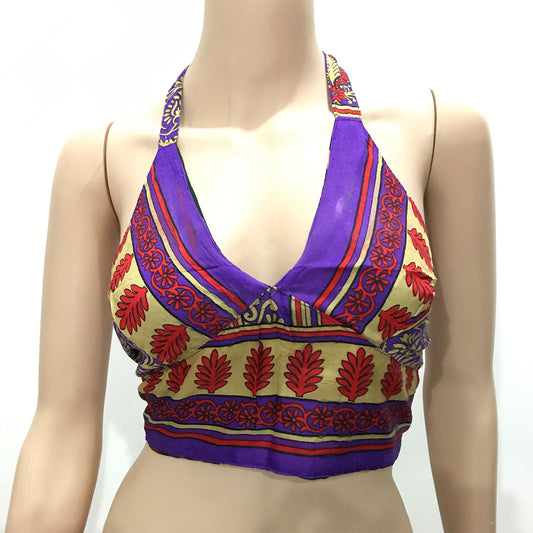 Ganesha Handicrafts Choli Indian Crop Top  Halter Neck Back Less (Reversible), Crop Top, Choli Indian Crop top, Halter Neck, Reversible, Back less, halter Neck back less