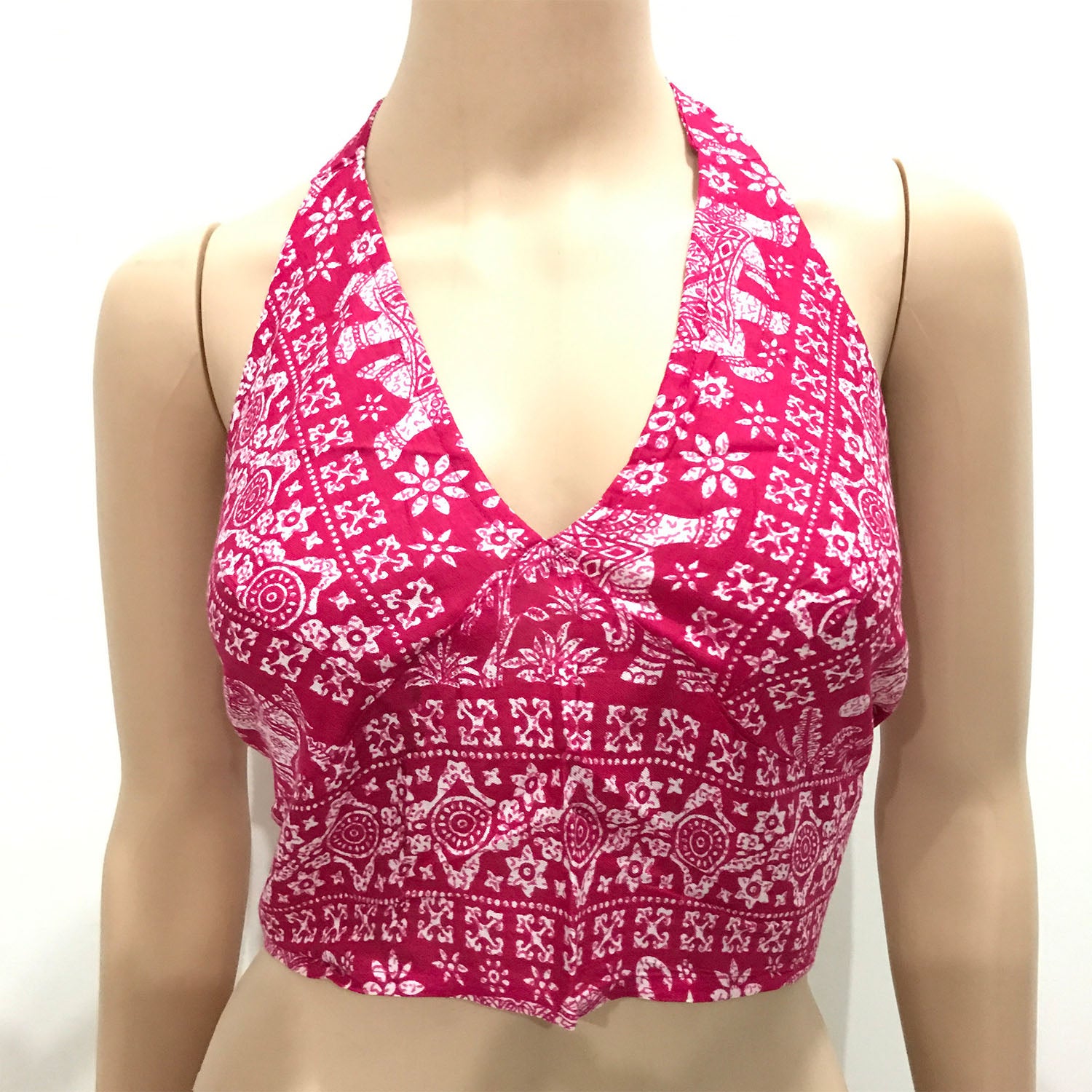 Ganesha handicrfats Choli Indian Top Crop Dress Back Less Halter Neck, Halter Neck, Dress Back Less, Top Crop Dress, Choli Indian Top, Indian Crop Top, back less Halter Neck, Pink Crop Top