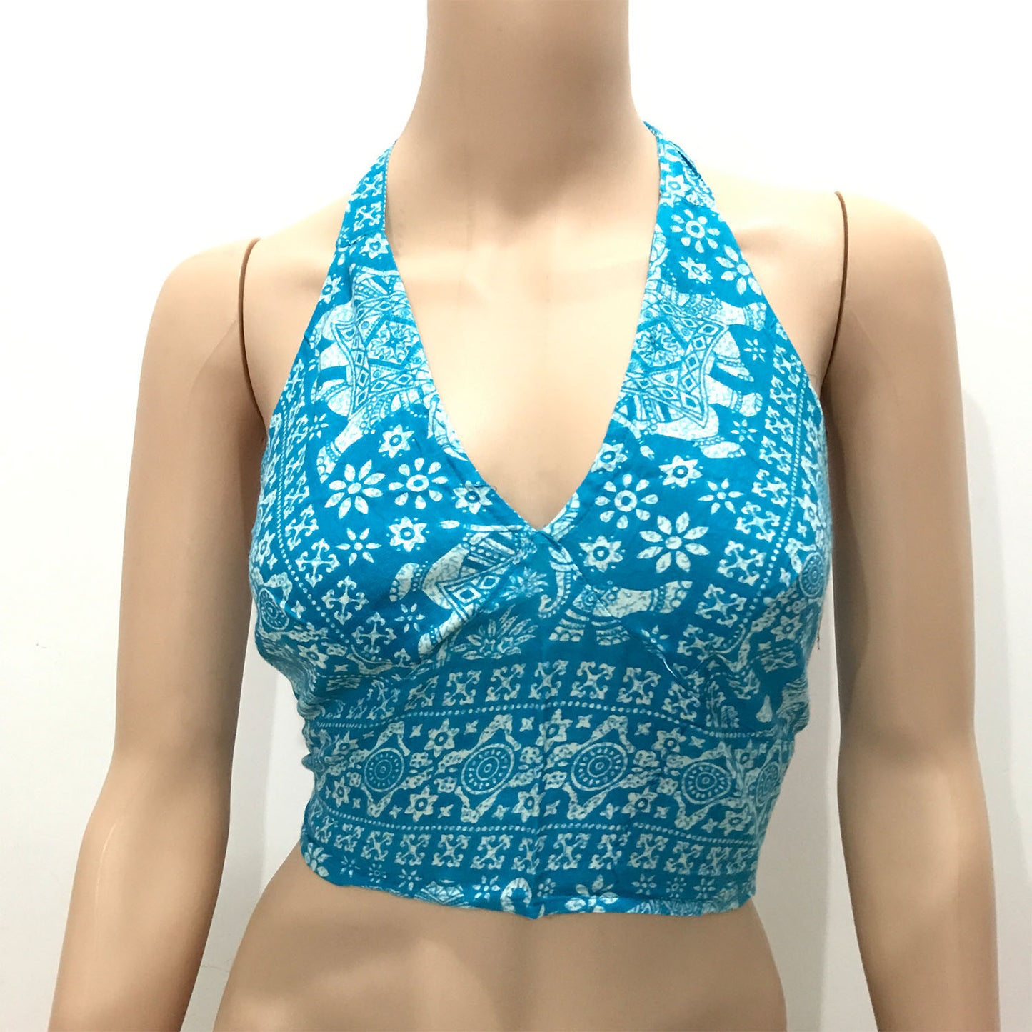 Ganesha handicrfats Choli Indian Top Crop Dress Back Less Halter Neck, Halter Neck, Dress Back Less, Top Crop Dress, Choli Indian Top, Indian Crop Top, back less Halter Neck, Blue Crop Top