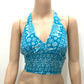 Ganesha handicrfats Choli Indian Top Crop Dress Back Less Halter Neck, Halter Neck, Dress Back Less, Top Crop Dress, Choli Indian Top, Indian Crop Top, back less Halter Neck, Blue Crop Top
