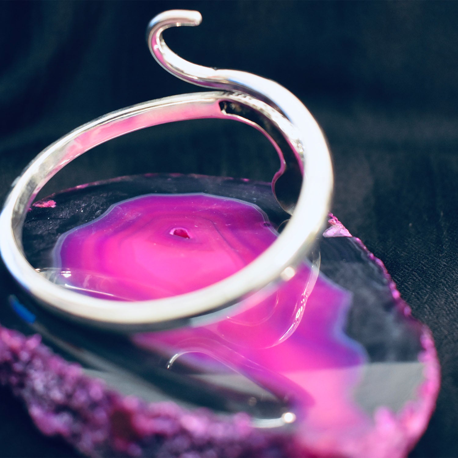 Ganesha Handicrafts Chunky Snake Bangle (925), Bangle, Snake Bangle, Chunky Bangle, Bangle (925), Pink Bangle, Silver Bangle, Trending Bangle