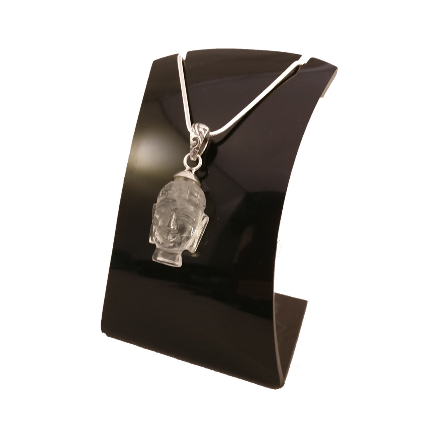 Ganesha Handicrafts Clear Quartz Buddha's Head 925 Sterling Silver Pendant, Pendant, Silver Pendant, Buddha's Head Pendant, Clear Quartz Pendant, 925 Sterling Silver Pendant, Crystal Pendant, Clear Crystal Pendant, Trending Pendant