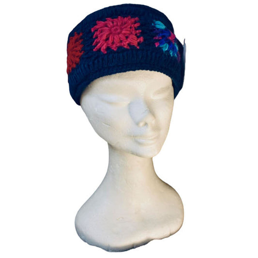 Ganesha Handicrafts Cosy Knitted Headband, Headband, Knitted Headband, Cosy Headband, Cosy Knitted, BLue Headband, Trending Haedband, Modern Headband, Flower Design Headband