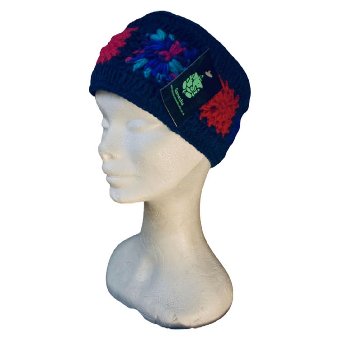 Ganesha Handicrafts Cosy Knitted Headband, Headband, Knitted Headband, Cosy Headband, Cosy Knitted, BLue Headband, Trending Haedband, Modern Headband, Flower Design Headband