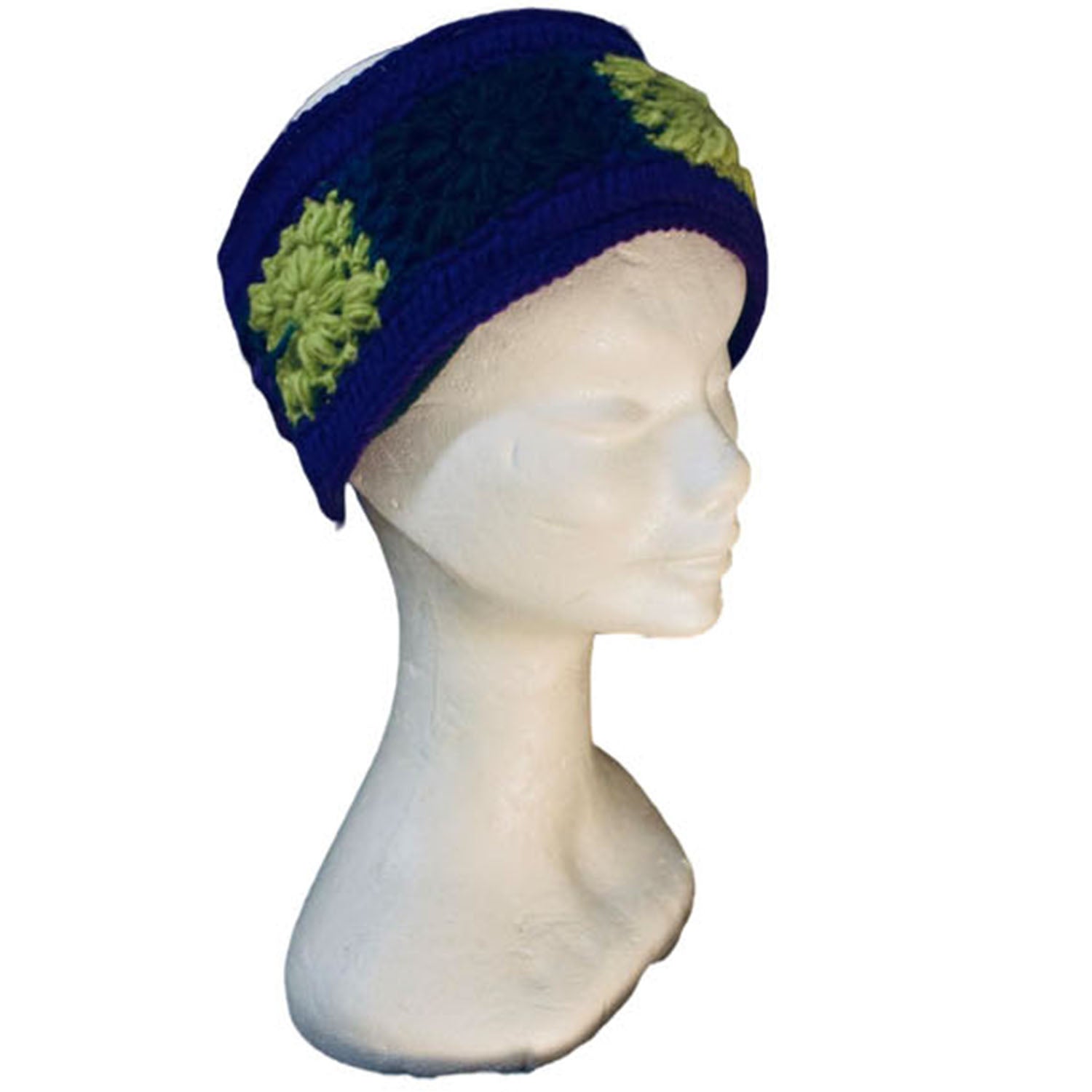 Ganesha Handicrafts Cosy Knitted Headband, Headband, Knitted Headband, Cosy Headband, Cosy Knitted, BLue Headband, Trending Haedband, Modern Headband, Flower Design Headband