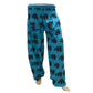 Ganesha Handicrafts, Cuffed Elephant Print Casual Trousers, Cuffed Casual Trousers, Elephant Print Trousers, Light Blue colour Cuffed Elephant Print Casual Trousers.