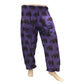 Ganesha Handicrafts, Cuffed Elephant Print Casual Trousers, Cuffed Casual Trousers, Elephant Print Trousers, Purple colour Cuffed Elephant Print Casual Trousers.