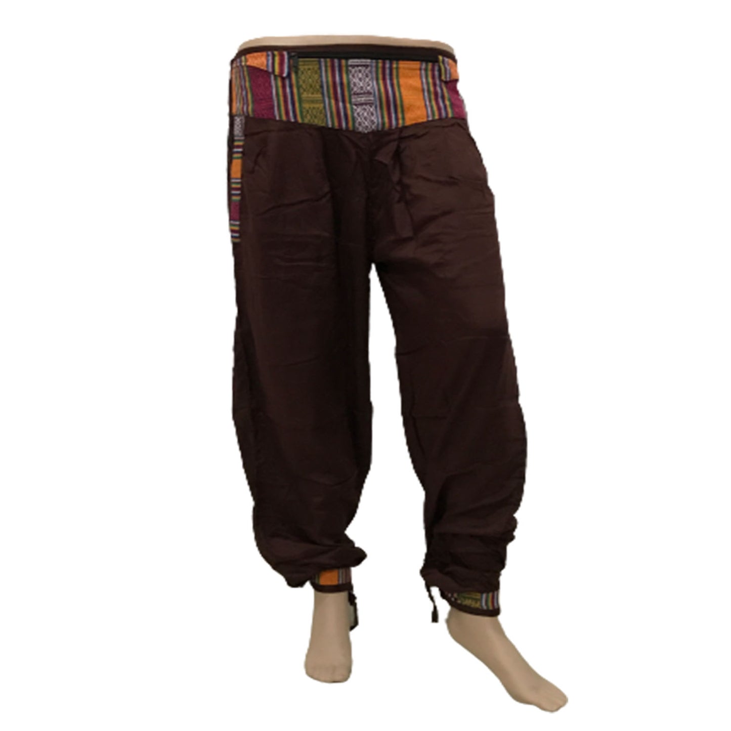 Ganesha Handicrafts, Cuffed Solid Colour Trousers, Colour Trousers, Trending Cuffed Colour Trousers, Brown Colour Trousers.