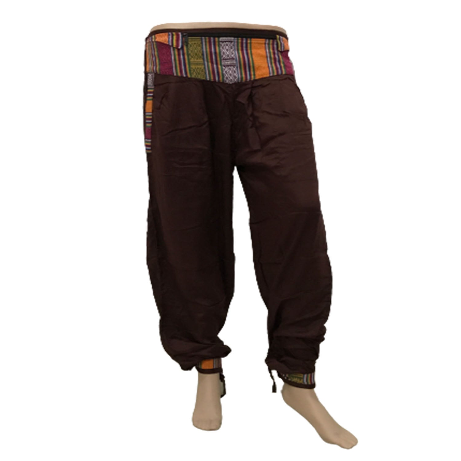 Ganesha Handicrafts, Cuffed Solid Colour Trousers, Colour Trousers, Trending Cuffed Colour Trousers, Brown Colour Trousers.