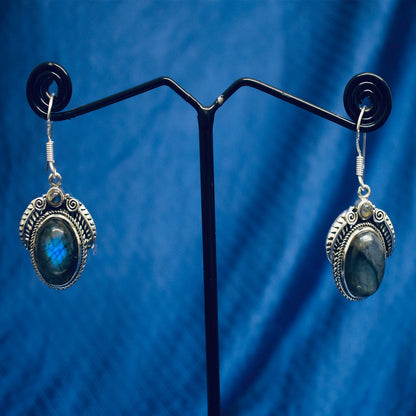 Ganesha Handicrafts, Detailed Labradorite Earrings, Labradorite Earrings, Womens Trending Earrings, New Model Womens earrings, Women's Modern Earrings, Fashion for women's Earrings. 