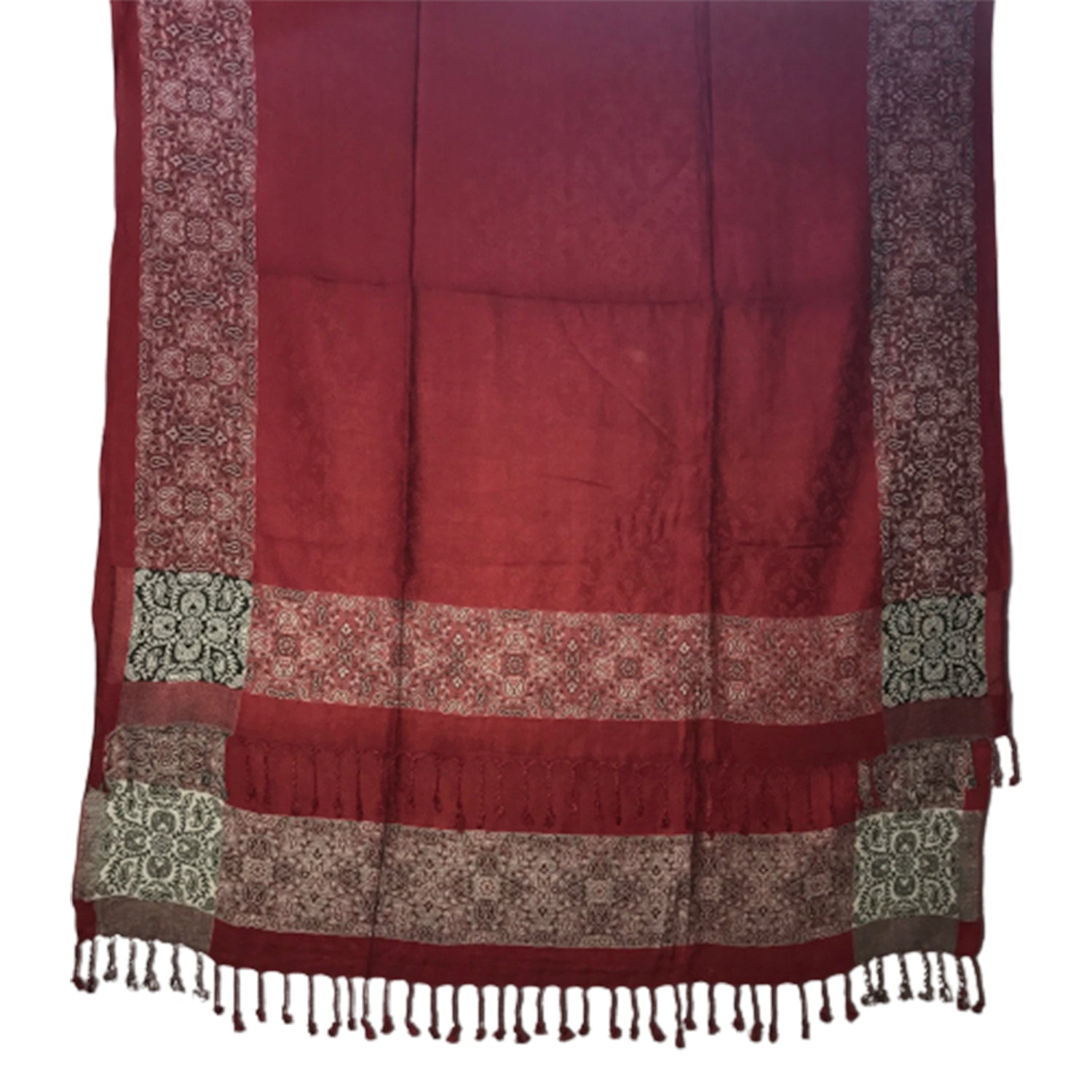 Ganesha Handicrafts Double Sided Printed Pashmina, Pashmina, Printed pashmina, Double sided Pashmina, Meroon Pashmina, Multicolour Pashmina