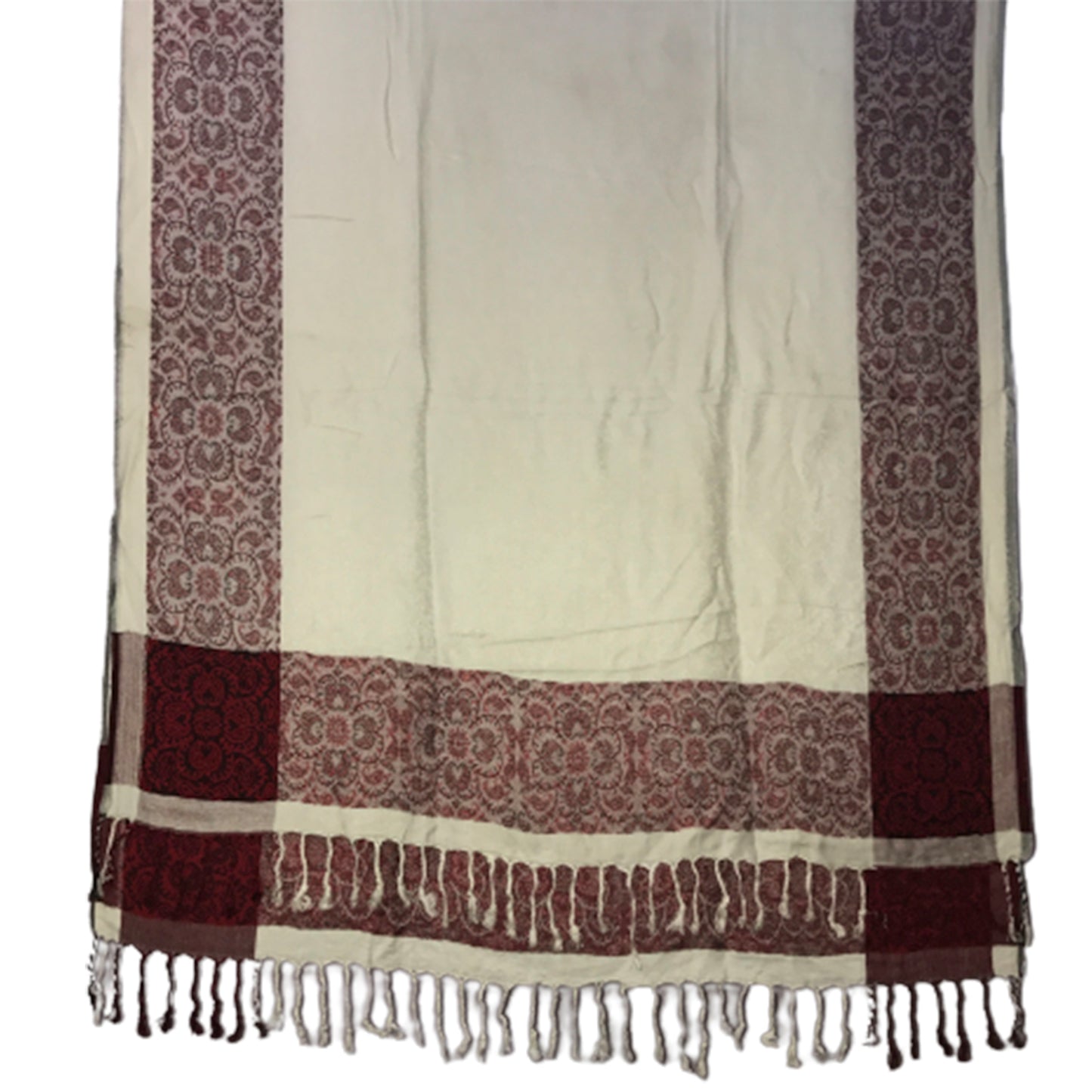 Ganesha Handicrafts Double Sided Printed Pashmina, Pashmina, Printed pashmina, Double sided Pashmina, White Pashmina, Multicolour Pashmina