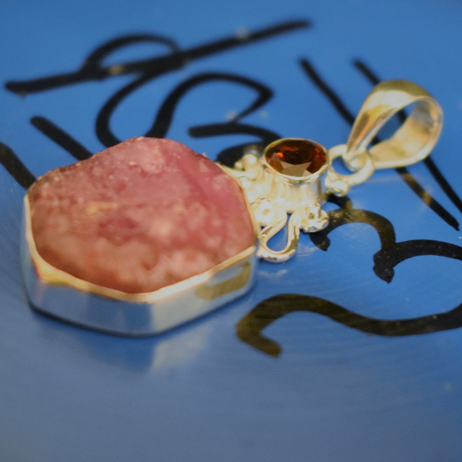 Ganesha Handicrafts, Dual Ruby Garnet Pendant, Ruby Garnet Pendant, Dual Ruby Pendant, Women's Trending Pendant, New Model Women's Pendant, Women's Fashion Pendant. 