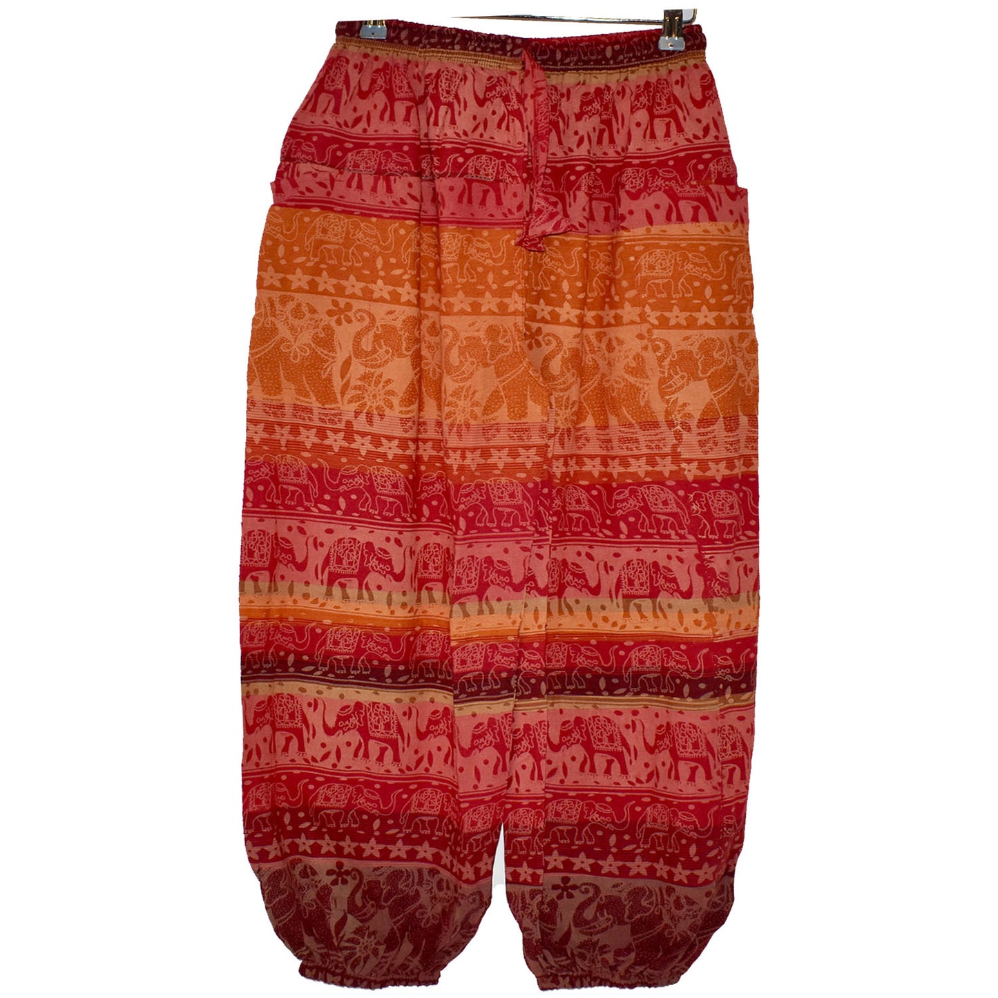 Ganesha Handicrafts, Elephant Straight Cuffed Harem, Elephant Cuffed Harem, Women's Trending Cuffed Harem, Red colour Cuffed harem.