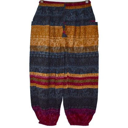 Ganesha Handicrafts, Elephant Straight Cuffed Harem, Elephant Cuffed Harem, Women's Trending Cuffed Harem, Yellow colour Cuffed harem.