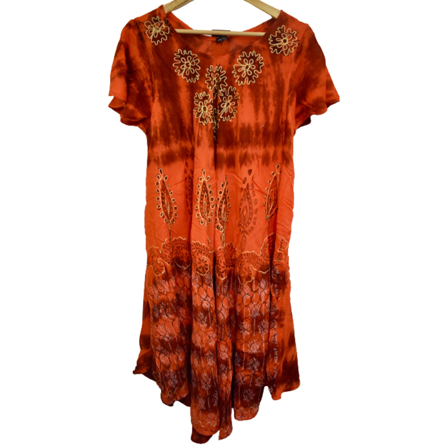 Ganesha Handicrafts Embroidered Summer Dress, Summer Dress, Dress, Embroidered Dress, Green Colour Dress, Flower Embroid Dress, Comfortable Dress