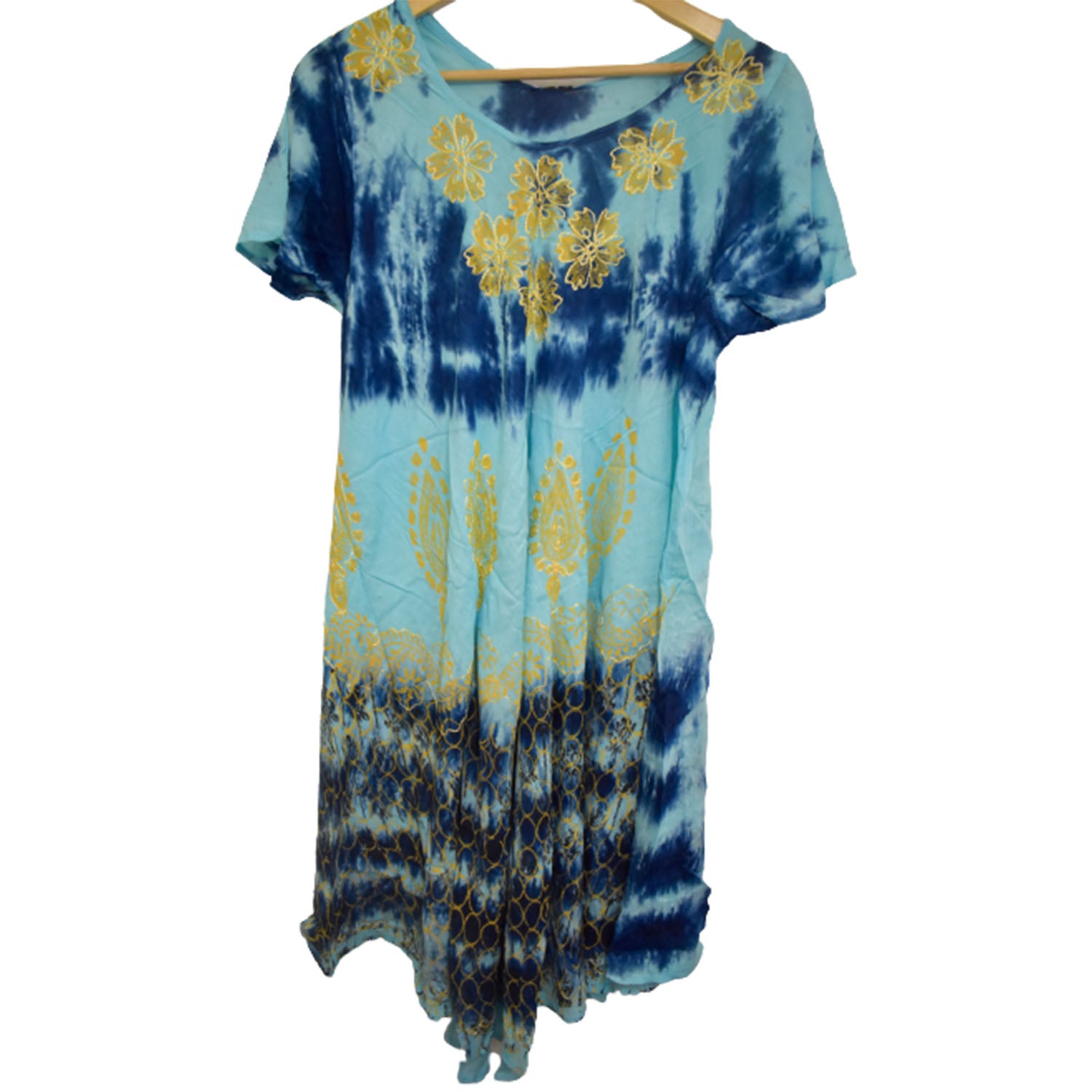 Ganesha Handicrafts Embroidered Summer Dress, Summer Dress, Dress, Embroidered Dress, Green Colour Dress, Flower Embroid Dress, Comfortable Dress