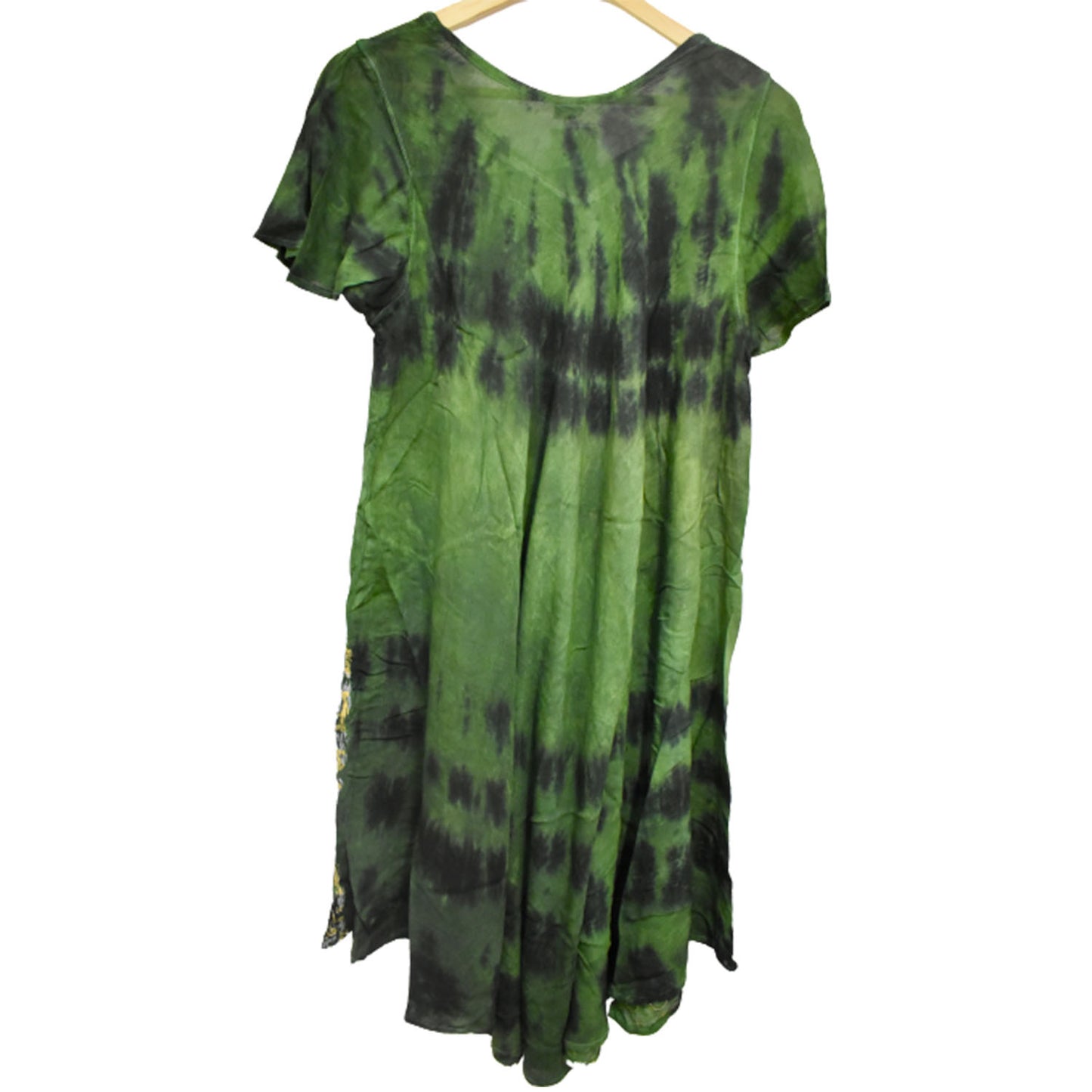 Ganesha Handicrafts Embroidered Summer Dress, Summer Dress, Dress, Embroidered Dress, Green Colour Dress, Flower Embroid Dress, Comfortable Dress