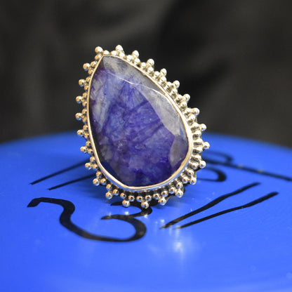 Ganesha Handicrafts, Expandable Teardrop Sapphire, Teardrop Sapphire, Women's Trending Sapphire, Womens New Model sapphire, New Modern Sapphire. 